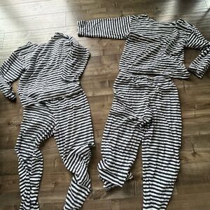 Costumes  Blue and White Jailbird Set.